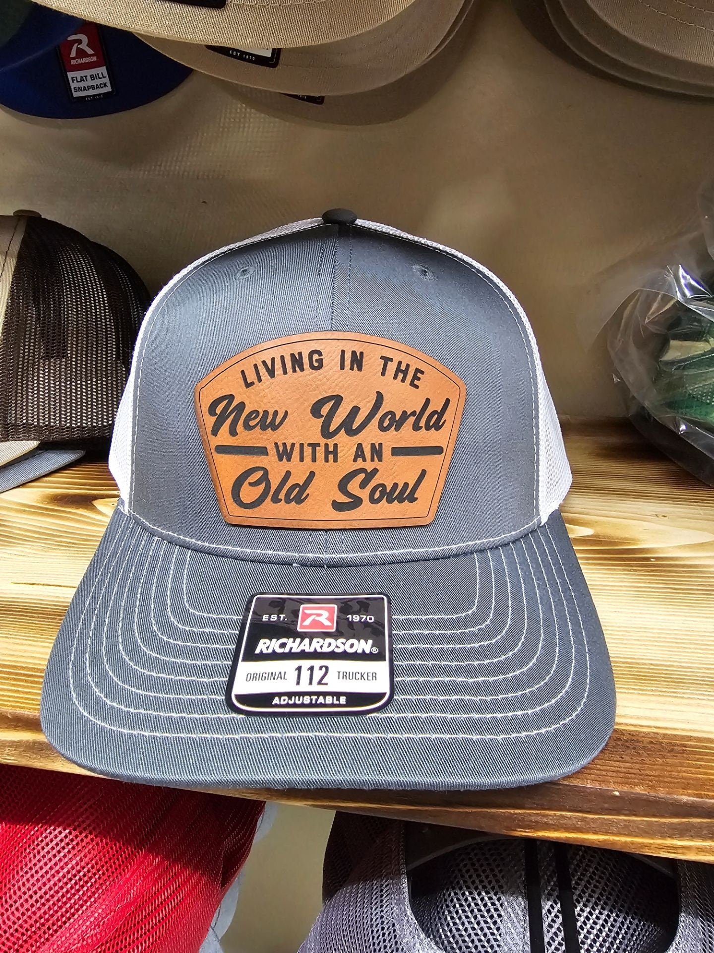 Richardson 112 hat with custom leather patch