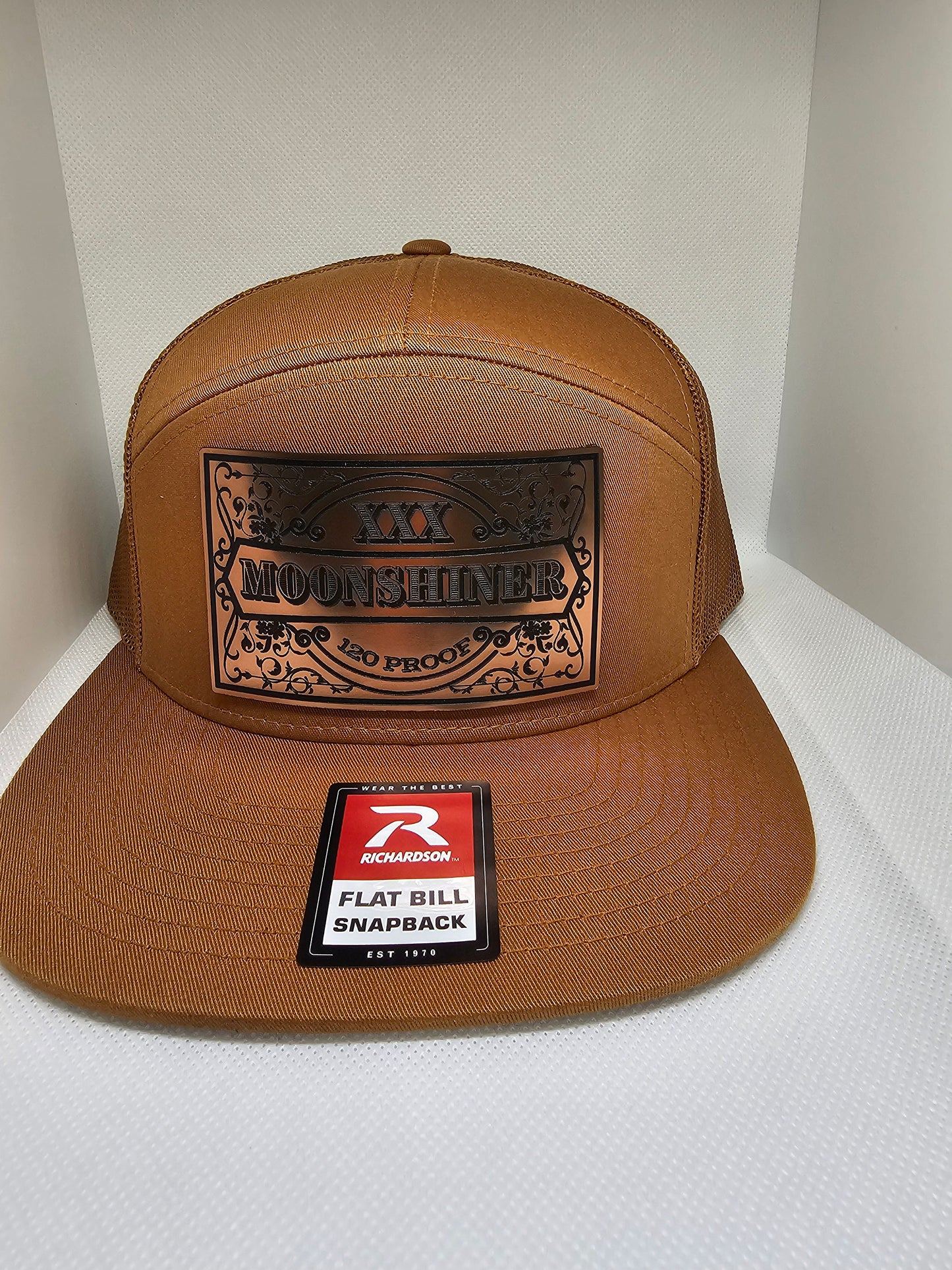 Moonshiner copper acrylic  patch on Richardson 112 or 168
