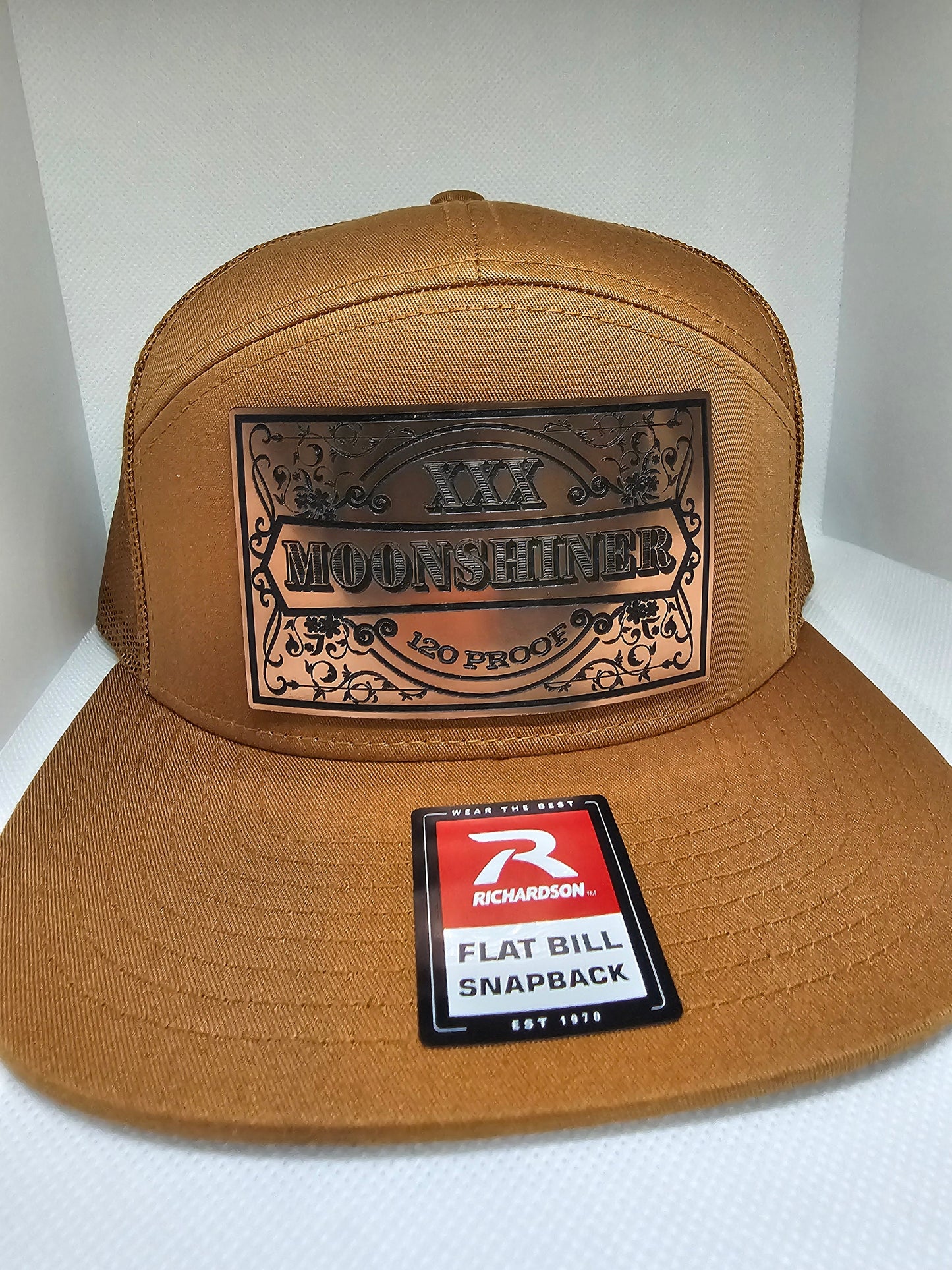 Moonshiner copper acrylic  patch on Richardson 112 or 168