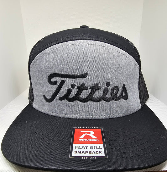 Ti**ies embroidered hat on a Richardson 112 trucker round bill or 168 flat bill hat