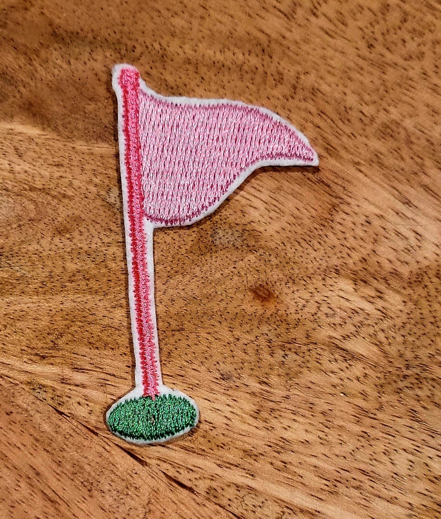 Putts and Prosecco golf themed pink and green iron on or sew on embroidered patches. Set of 6.