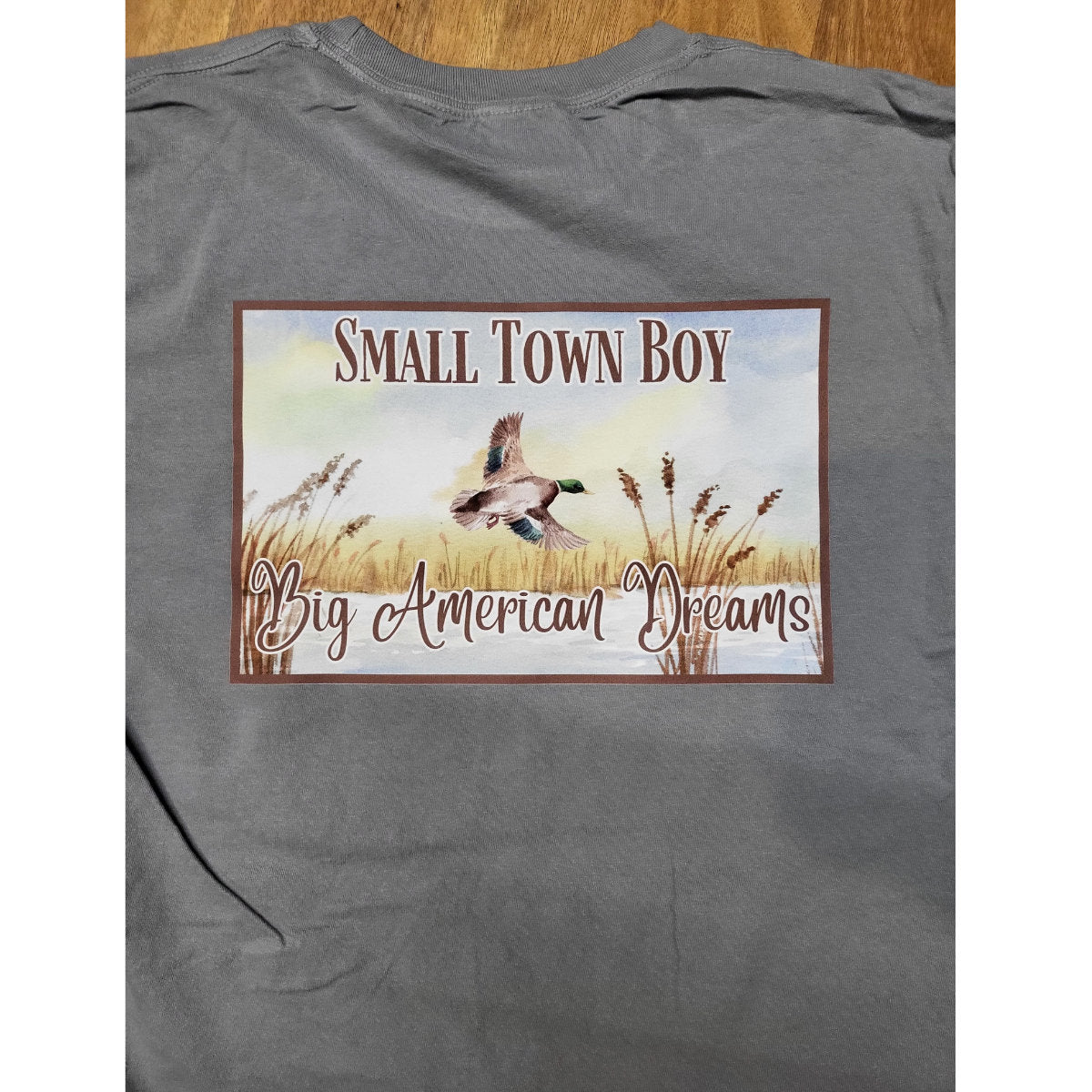 Small Town Boy Big American Dreams dtf transfer on Richardson 112 or 168