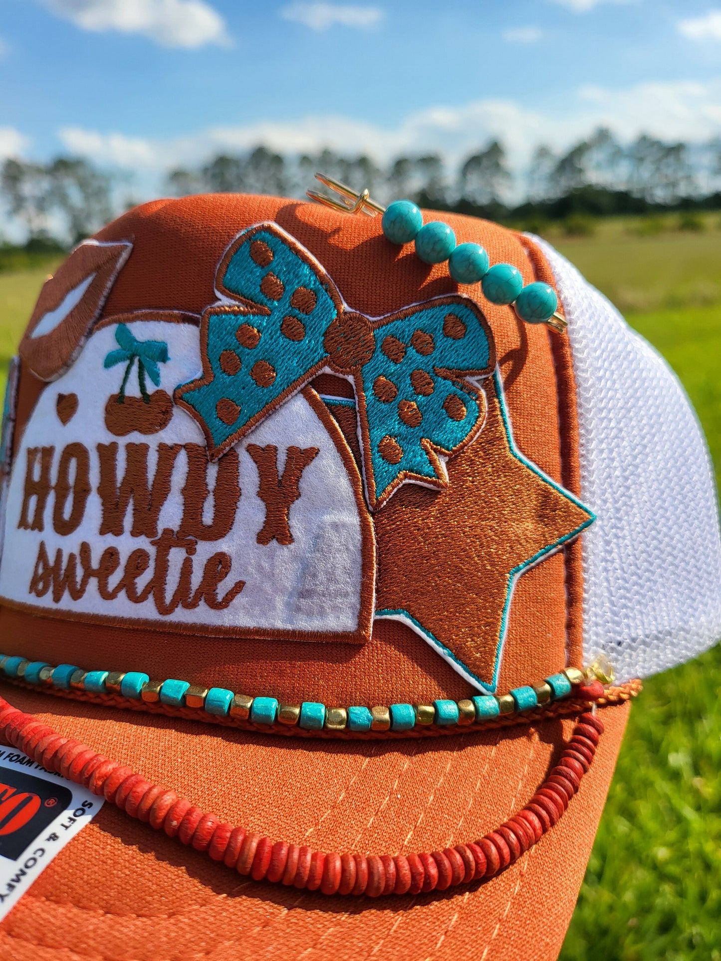 Howdy Sweetie embroidered iron-on patch set. Set of 5.