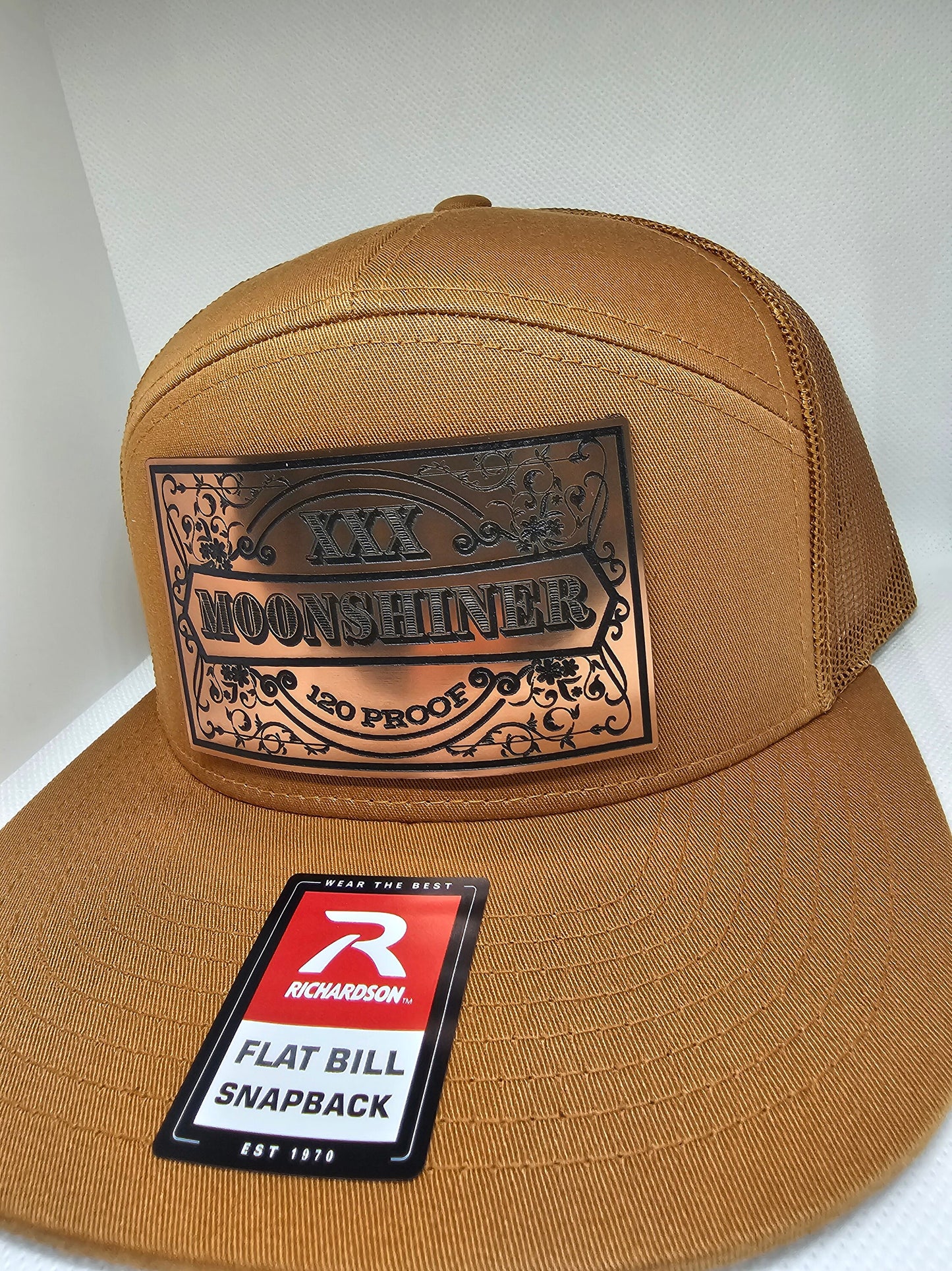 Moonshiner copper acrylic  patch on Richardson 112 or 168