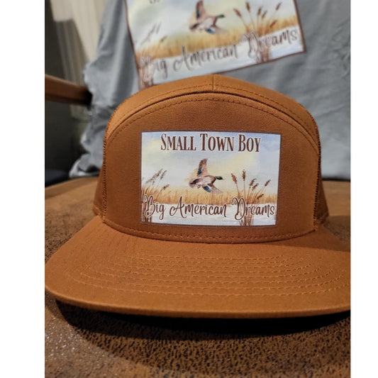 Small Town Boy Big American Dreams dtf transfer on Richardson 112 or 168
